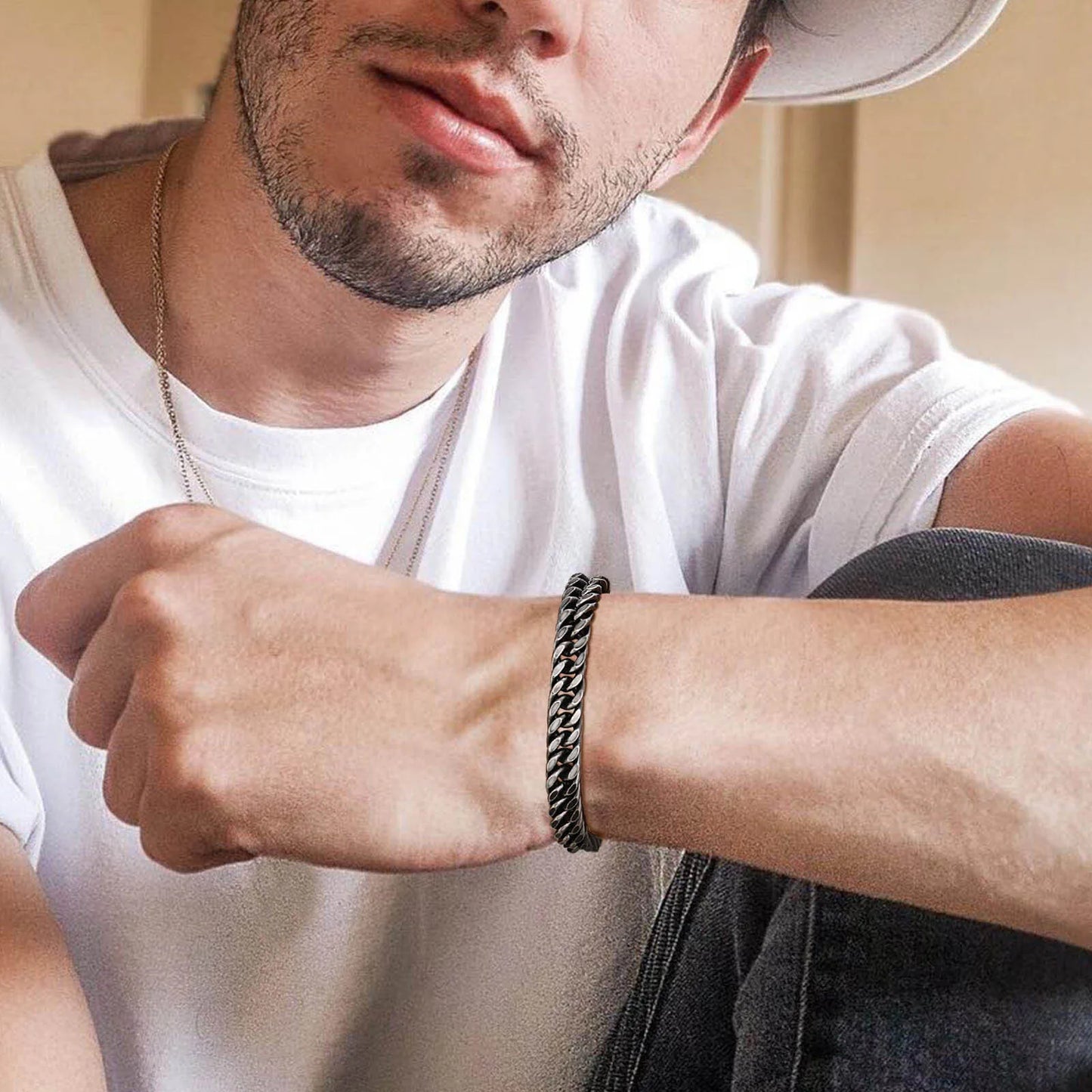 Pulsera de acero inoxidable para hombre