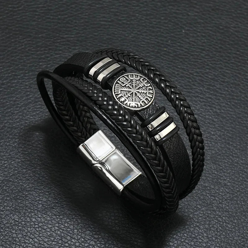 Símbolo Musical Pulsera de cuero para hombre