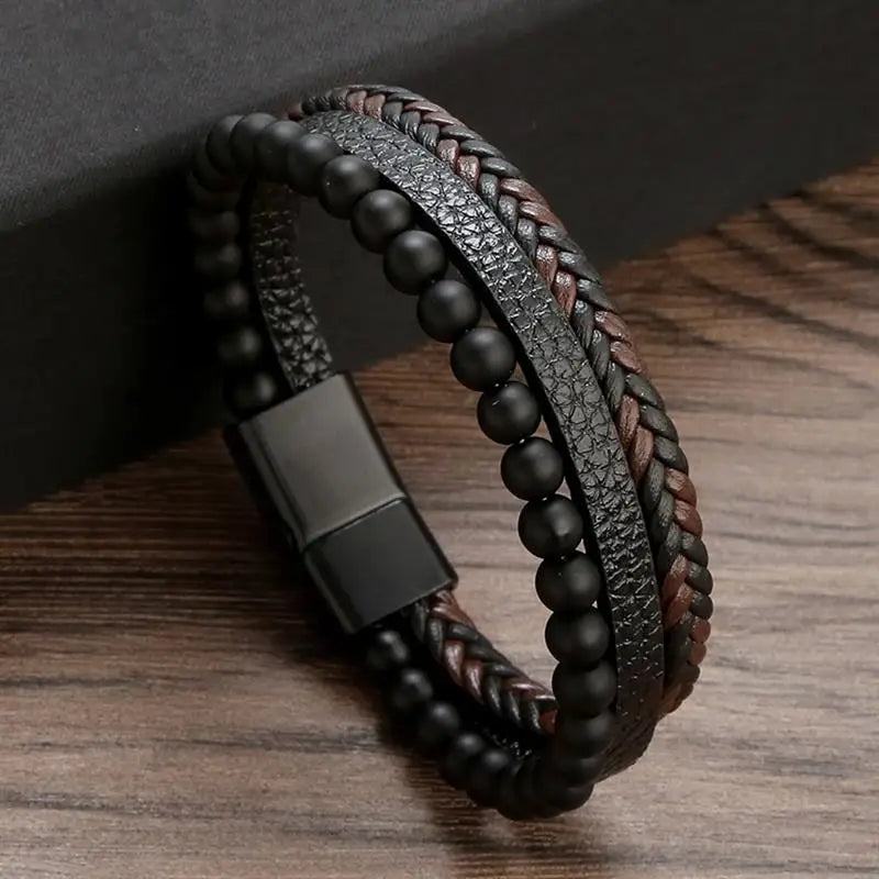 Pulsera clásica de cuero para hombre