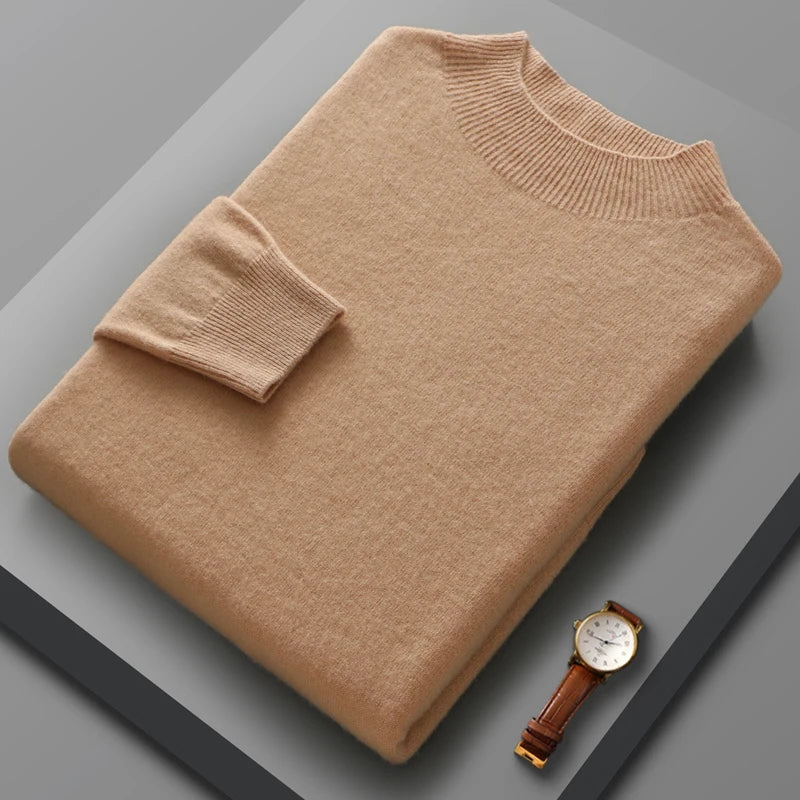 Jersey de cachemira con cuello medio alto