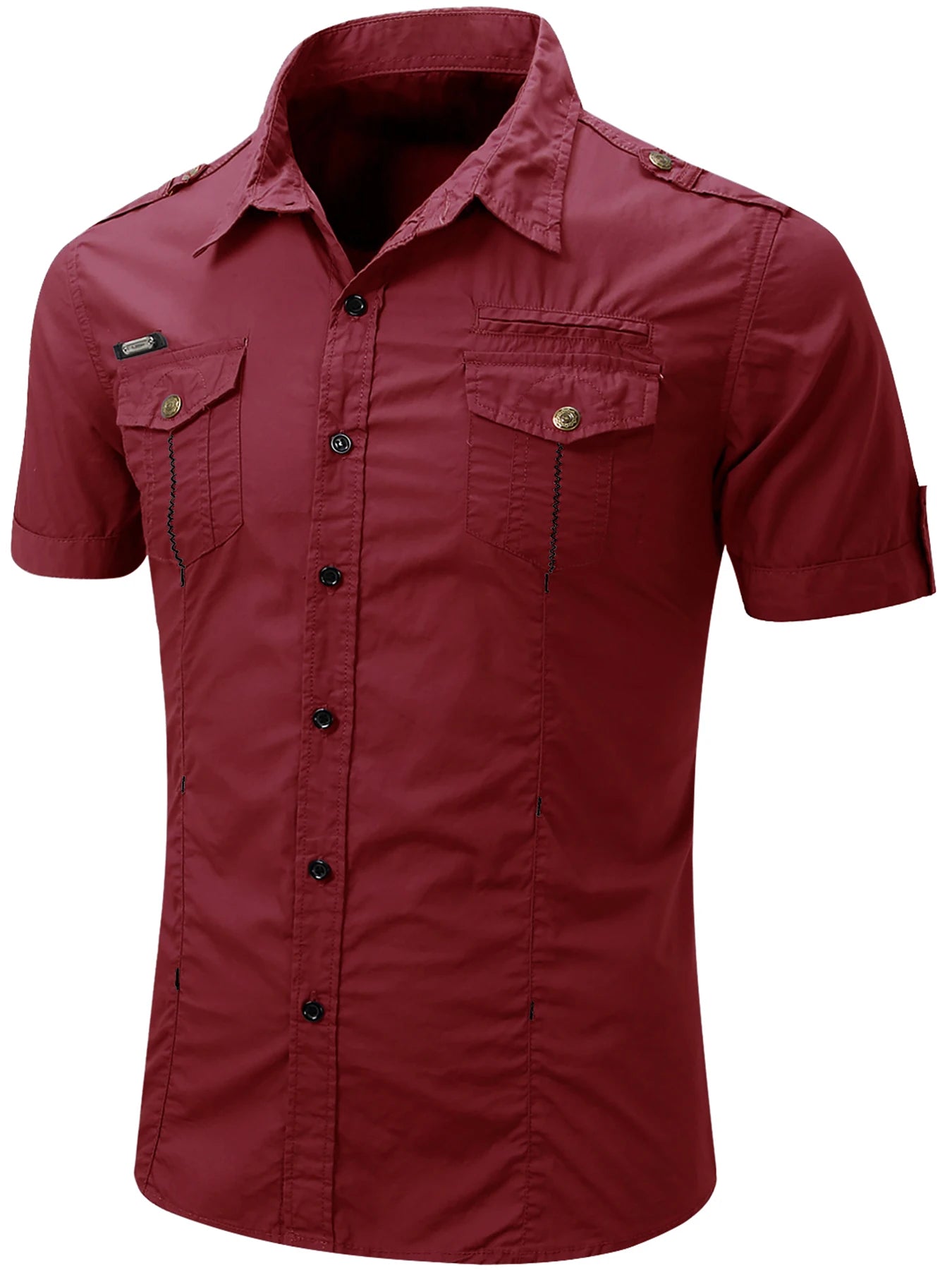 Camisa Cargo de algodón de manga corta