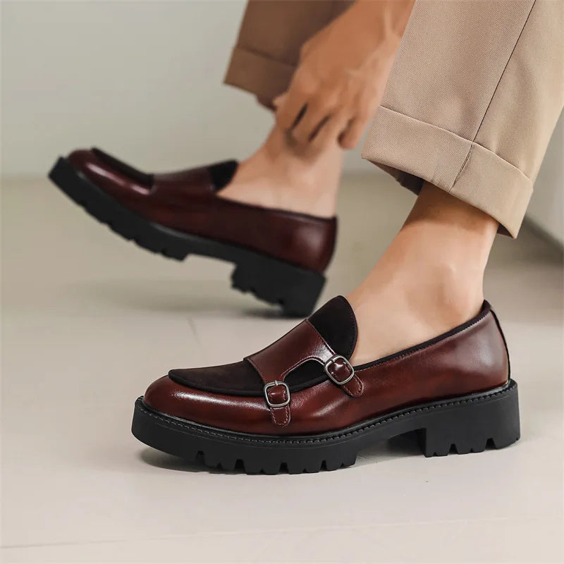 Mocasines elegantes de cuero genuino
