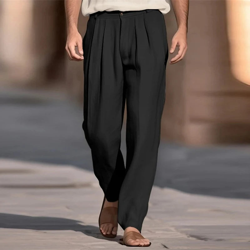 Pantalones casuales de lino
