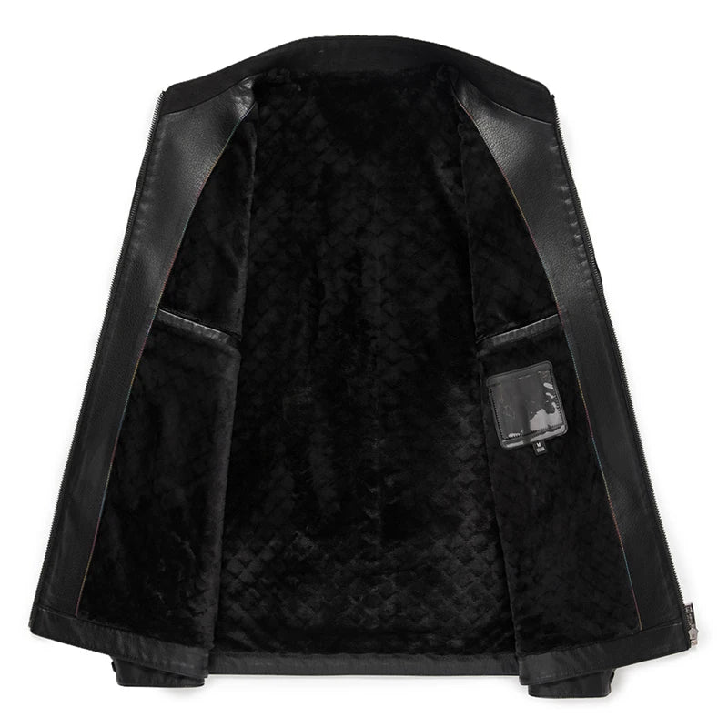 Elegante chaqueta de piel para hombre