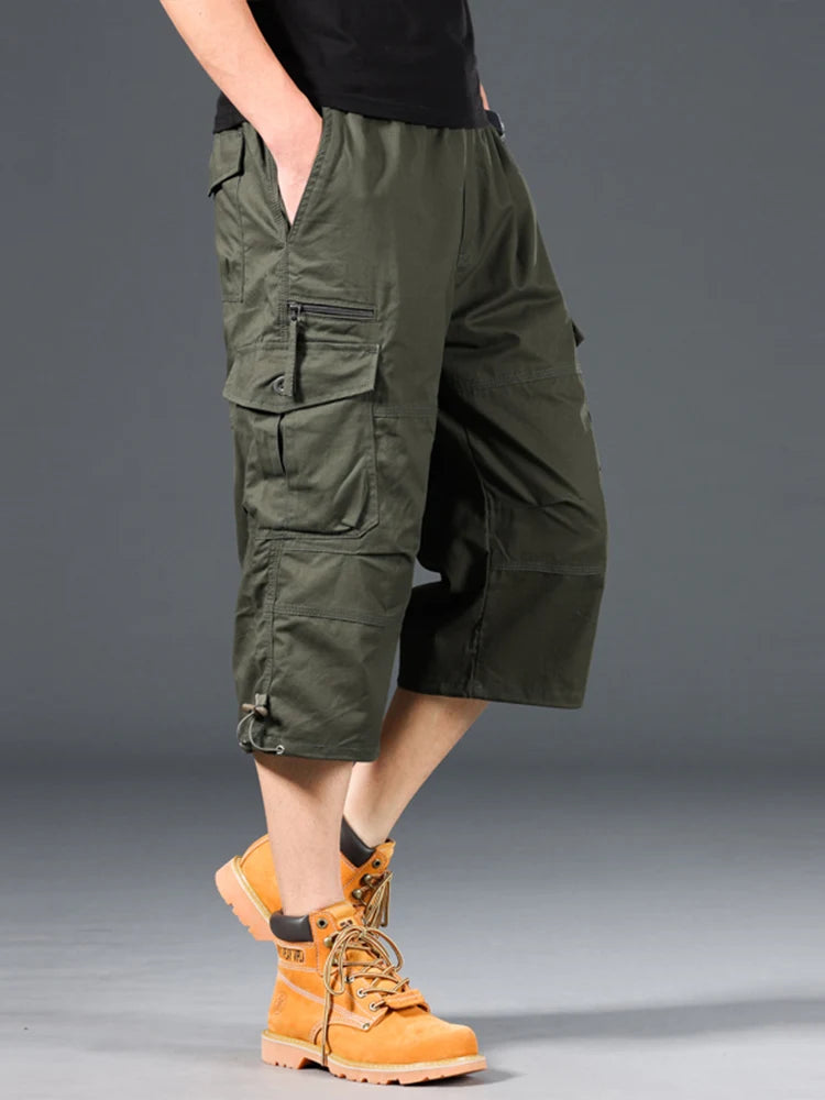 Pantalones cortos cargo largos de algodón
