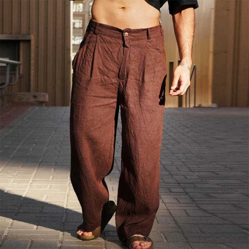 Pantalones casuales de lino
