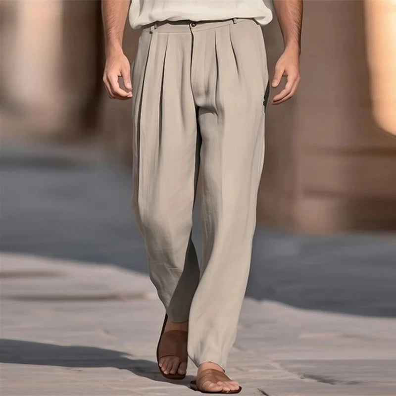 Pantalones casuales de lino