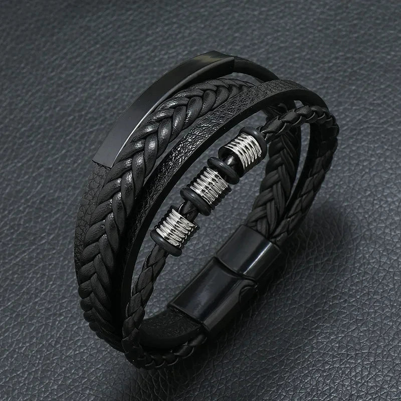 Símbolo Musical Pulsera de cuero para hombre