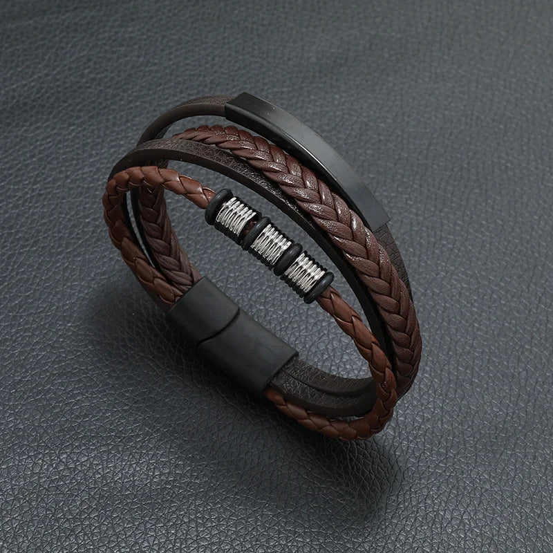 Símbolo Musical Pulsera de cuero para hombre