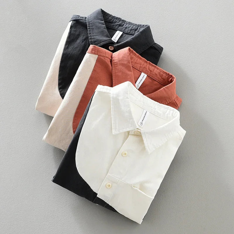 Camisa bicolor de algodón