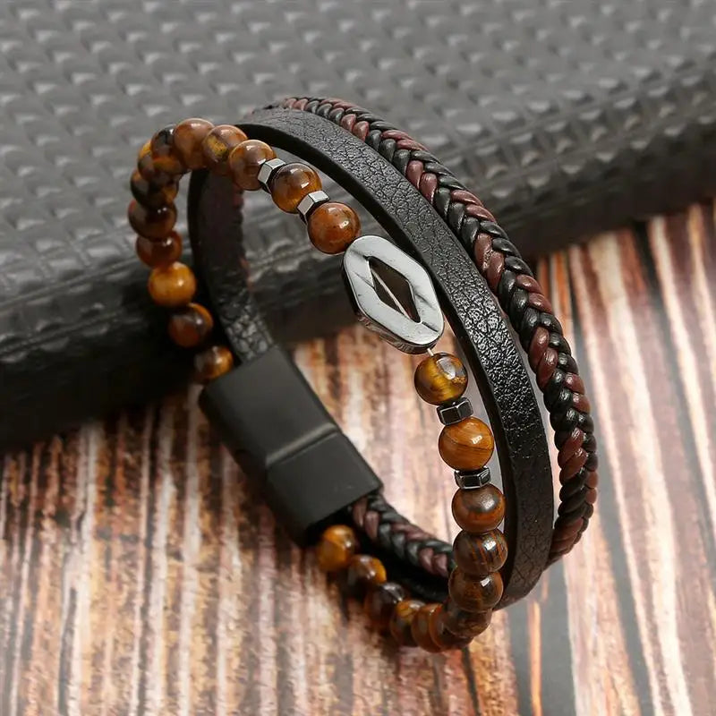 Pulsera clásica de cuero para hombre