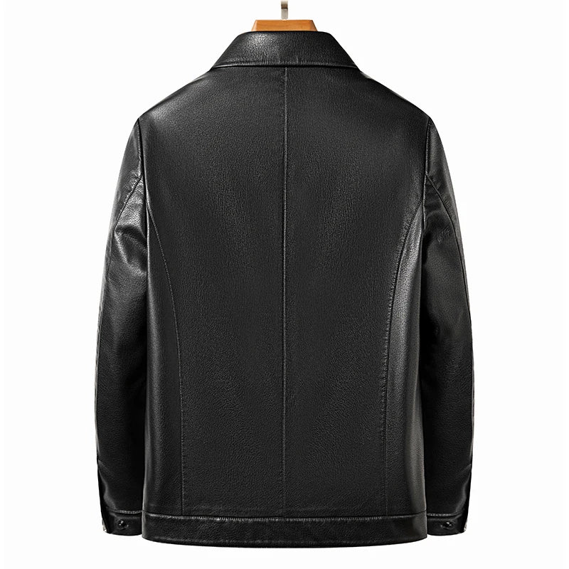 Elegante chaqueta de piel para hombre