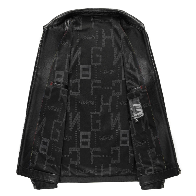 Elegante chaqueta de piel para hombre