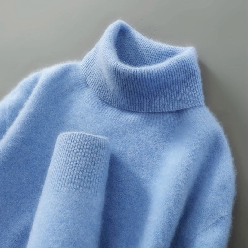 Elegante cuello alto de lana