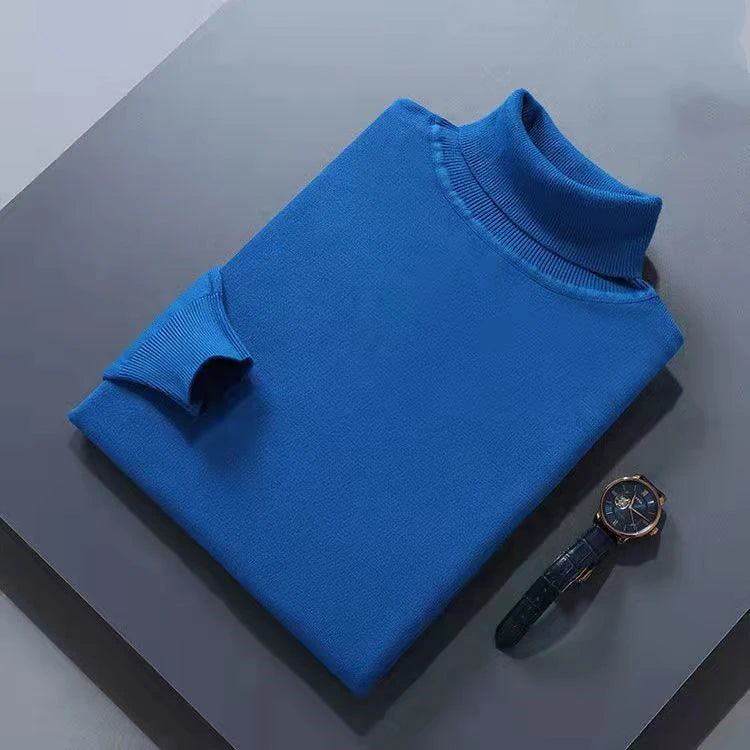 Elegante jersey de cuello alto de algodón