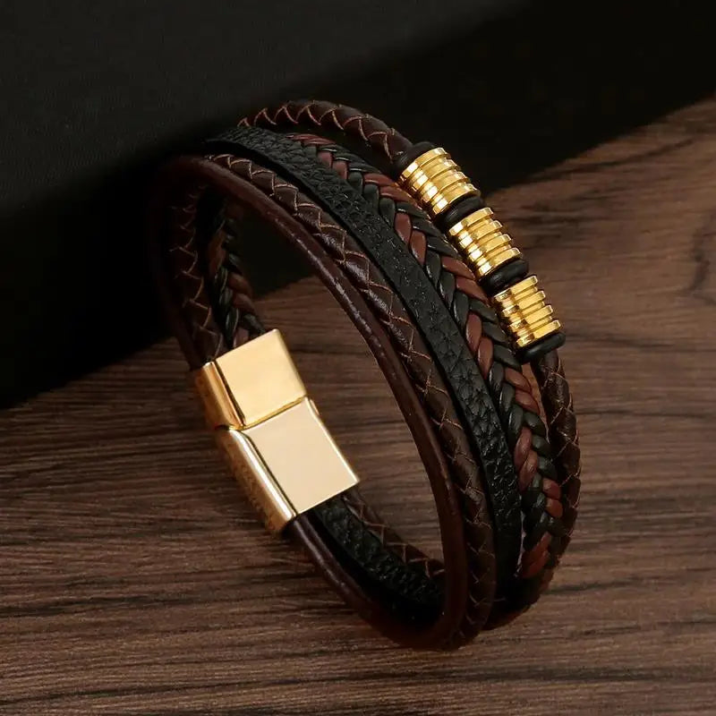 Pulsera clásica de cuero para hombre