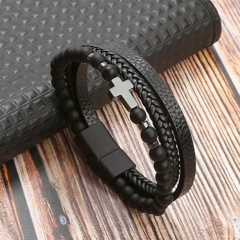 Pulsera clásica de cuero para hombre