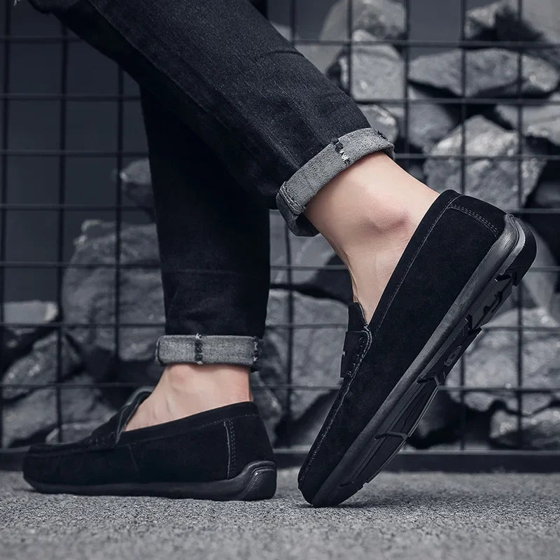 Mocasines ligeros de ante para hombre