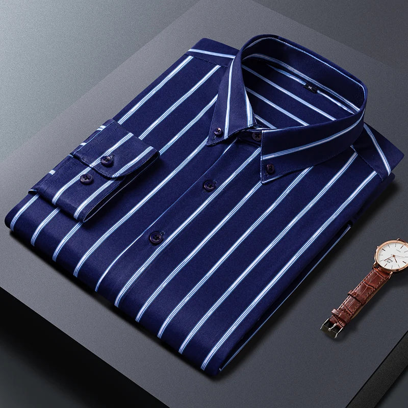 Elegante camisa de rayas para hombre