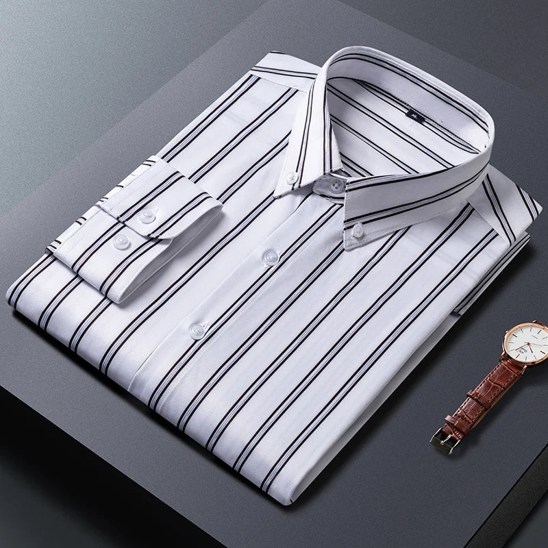 Elegante camisa de rayas para hombre