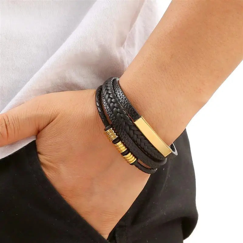 Pulsera clásica de cuero para hombre