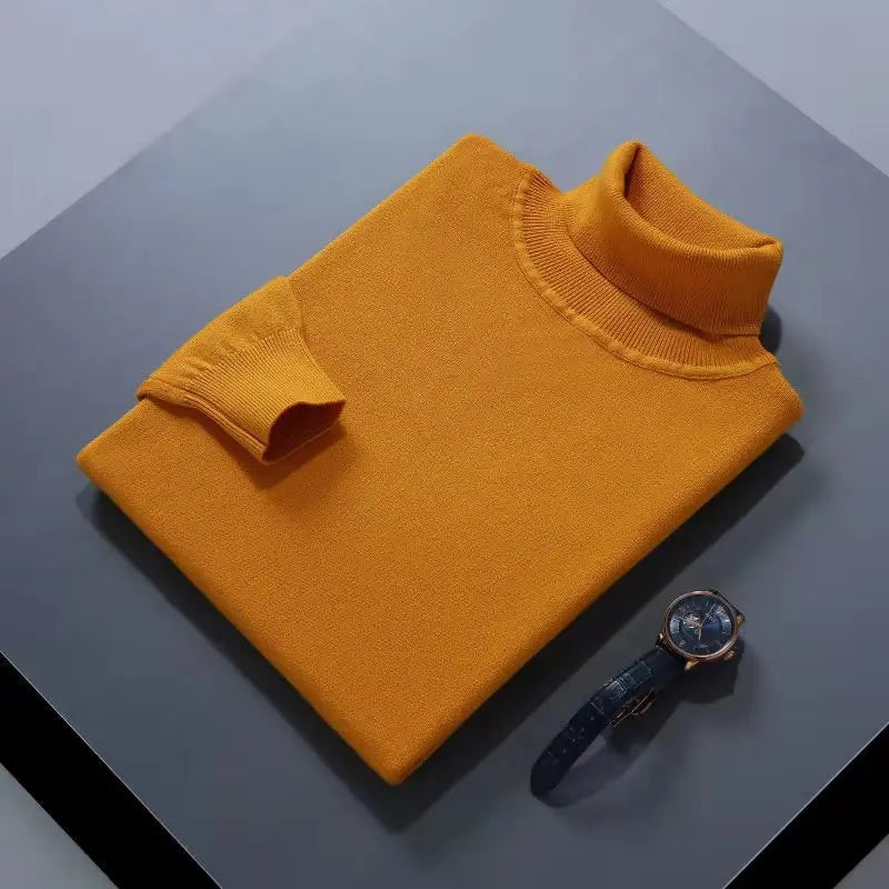 Elegante jersey de cuello alto de algodón