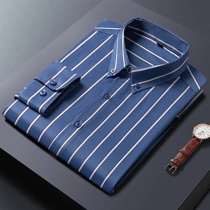Elegante camisa de rayas para hombre