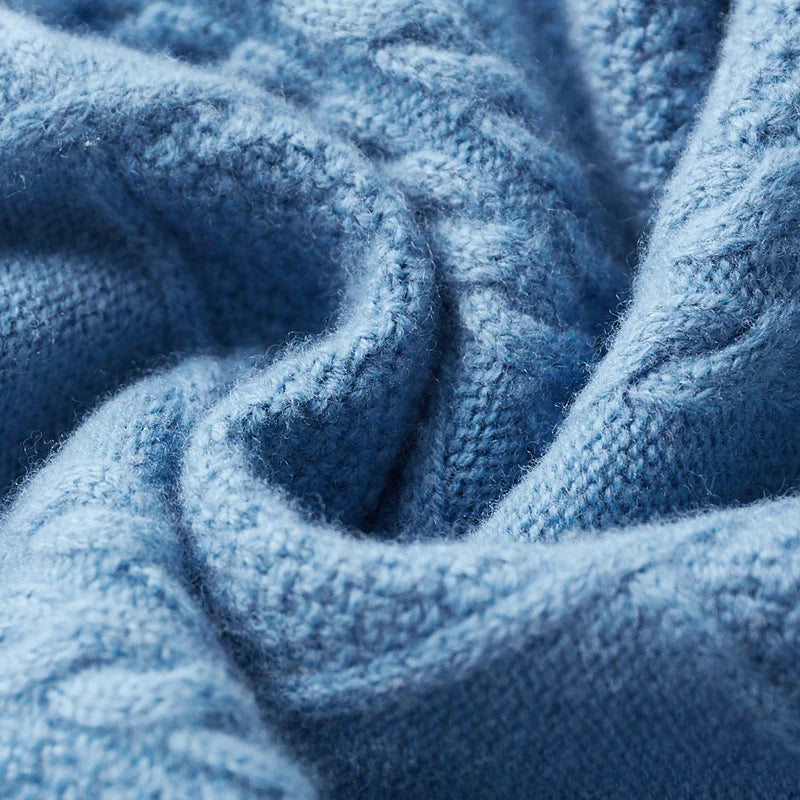 Jersey de cuello alto de cachemira estampado