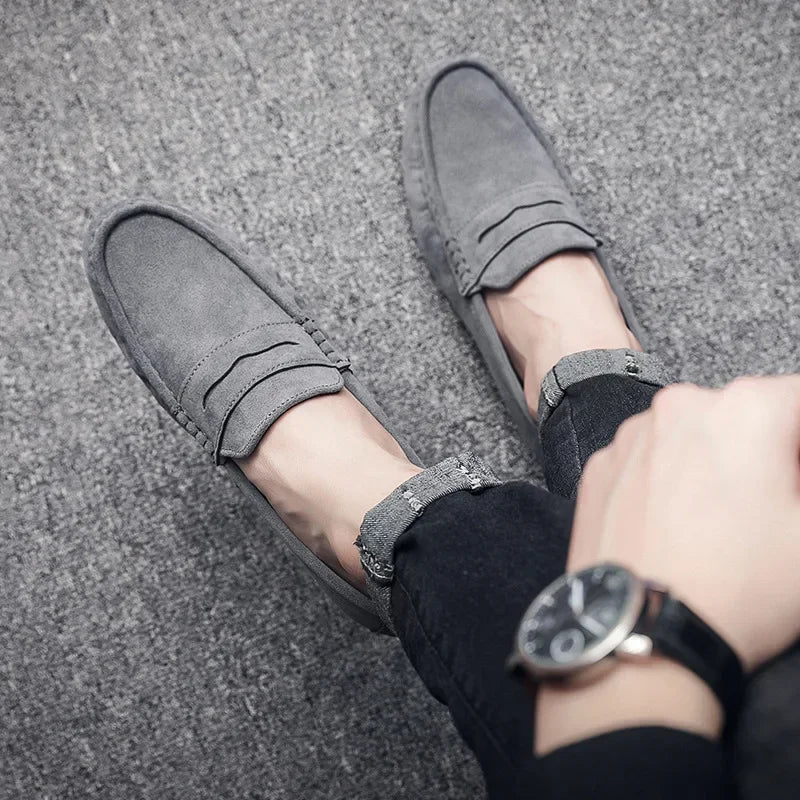 Mocasines ligeros de ante para hombre