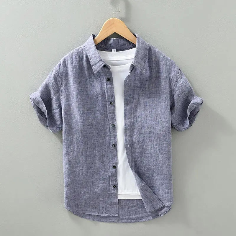 Camisa de lino de manga corta