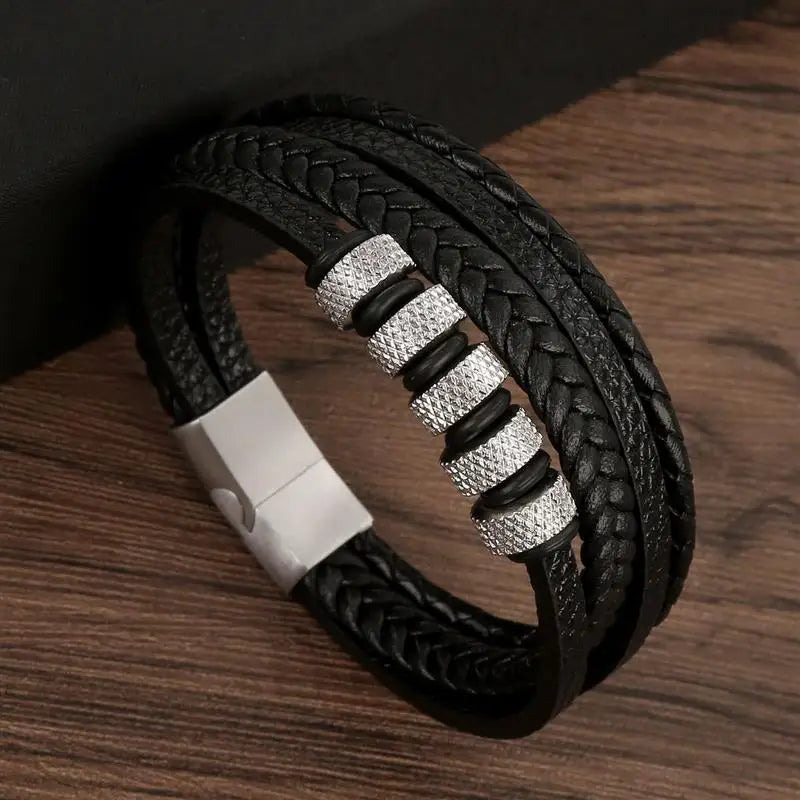 Pulsera clásica de cuero para hombre