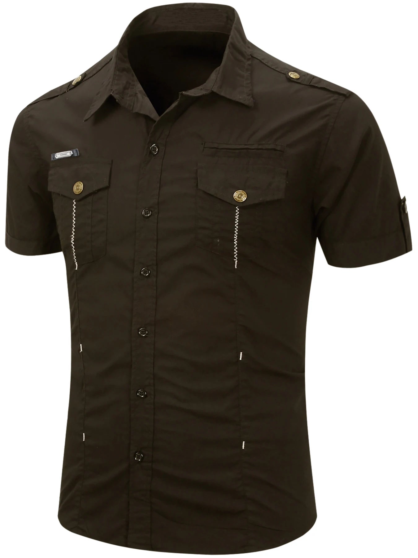 Camisa Cargo de algodón de manga corta