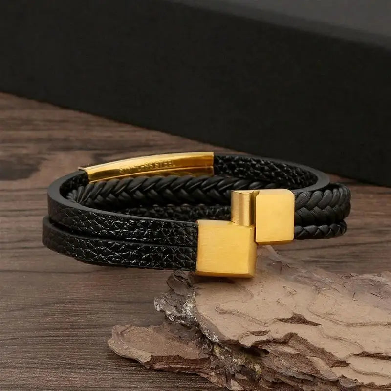 Pulsera clásica de cuero para hombre