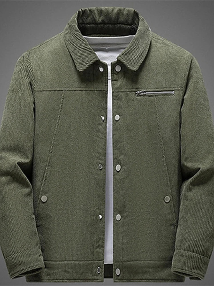 Elegante chaqueta de pana cálida