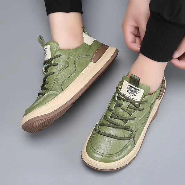 Zapatos de piel con suela alta