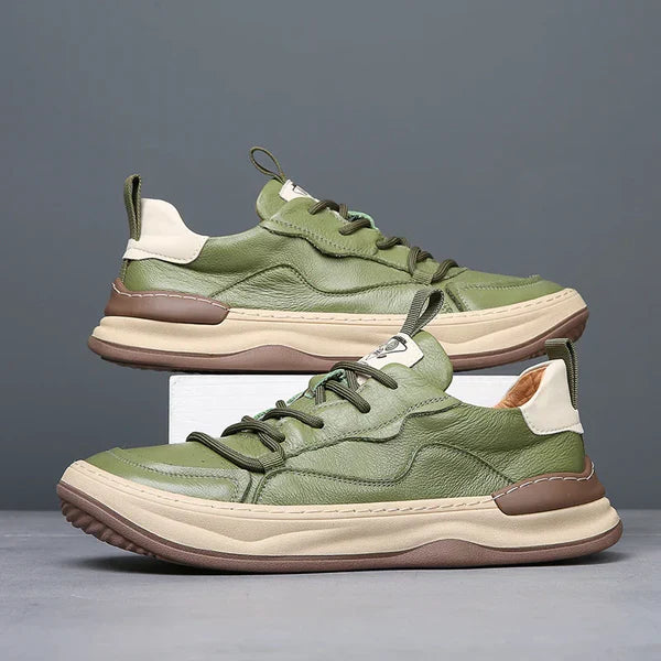 Zapatos de piel con suela alta