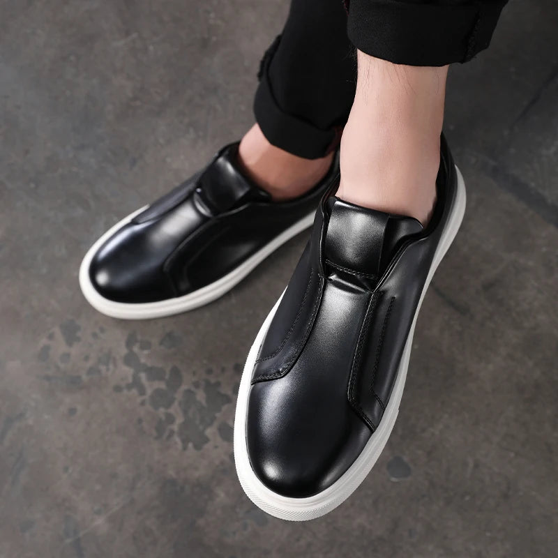 Zapatos casuales de cuero sin cordones