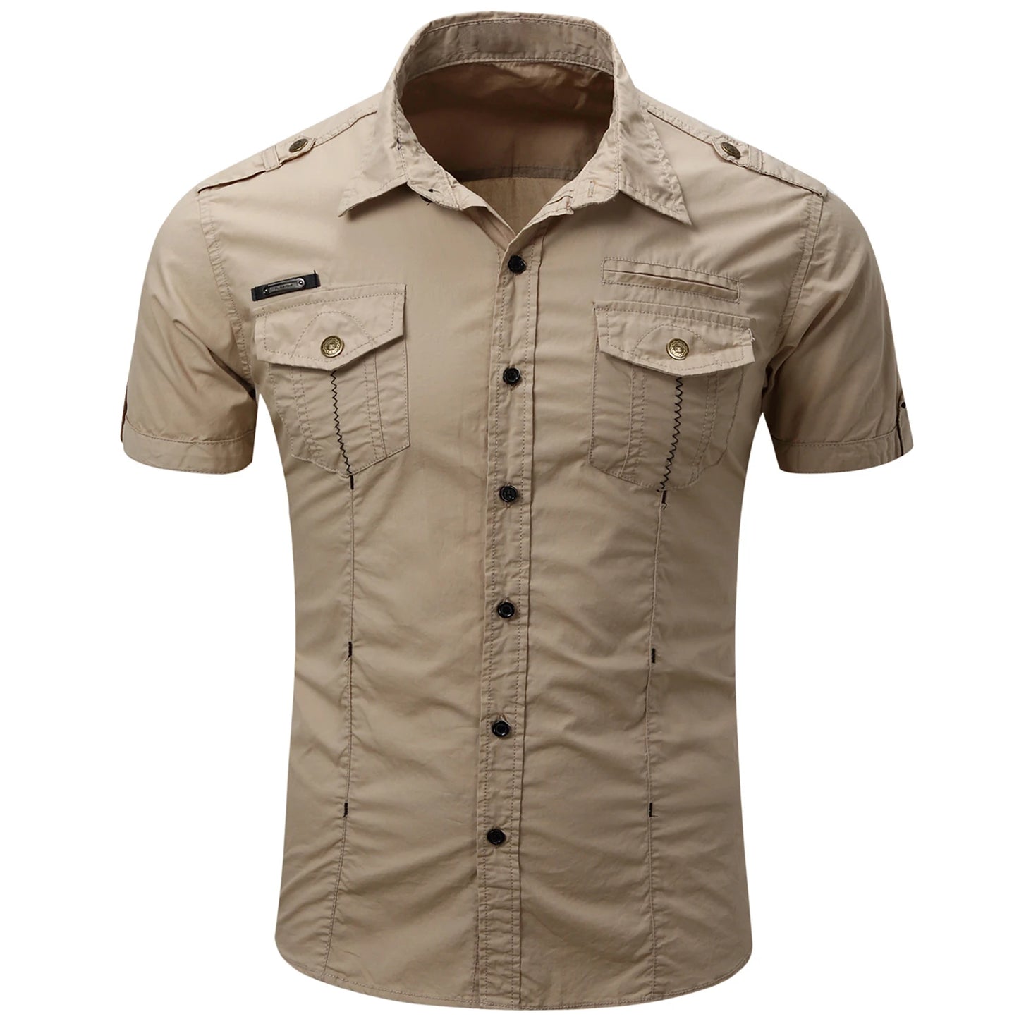 Camisa Cargo de algodón de manga corta