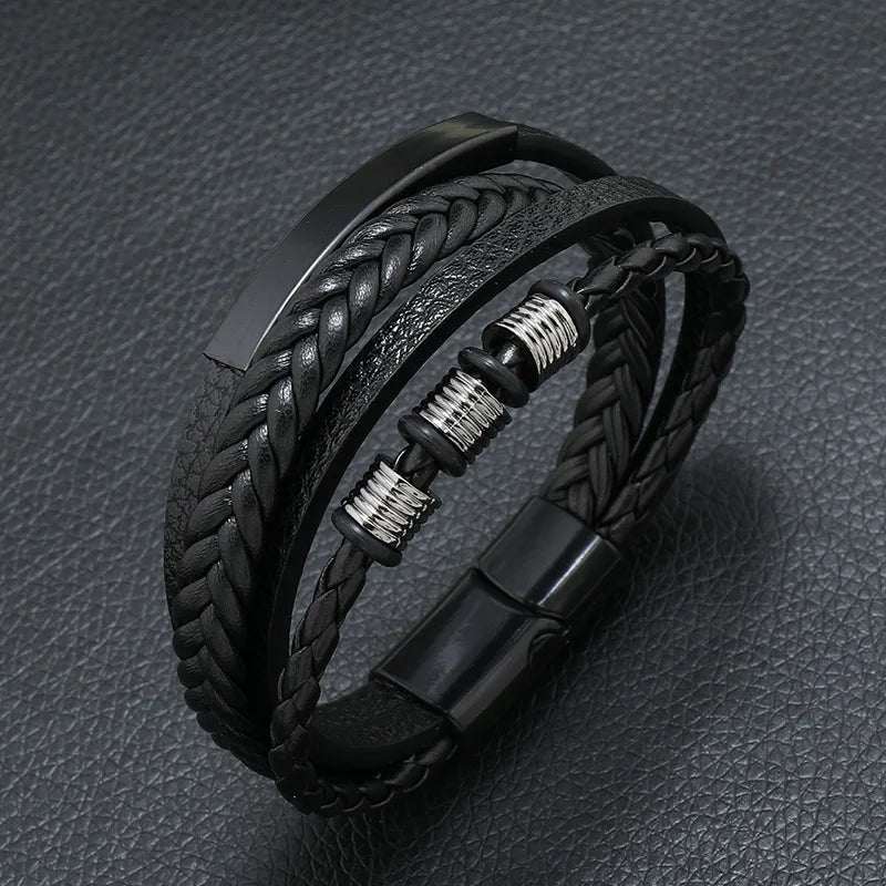 Símbolo Musical Pulsera de cuero para hombre