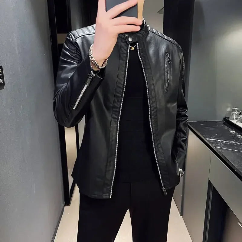 Elegante chaqueta de cuero