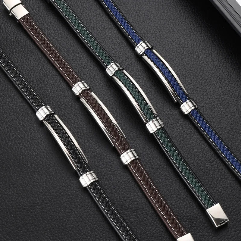 Elegante pulsera de acero inoxidable para hombre