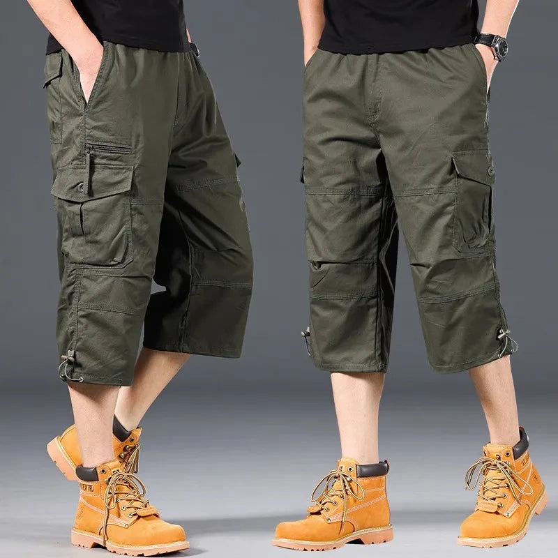 Pantalones cortos cargo largos de algodón