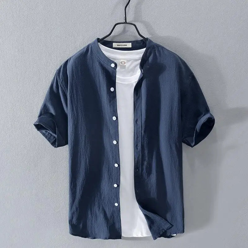 Camisa de verano de algodón y lino
