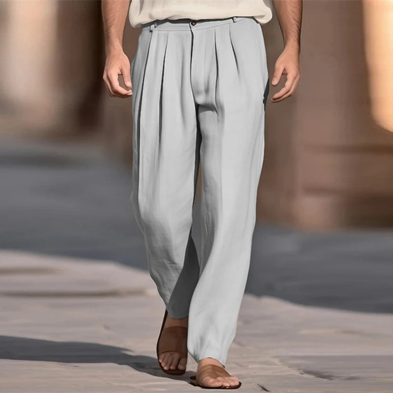 Pantalones casuales de lino