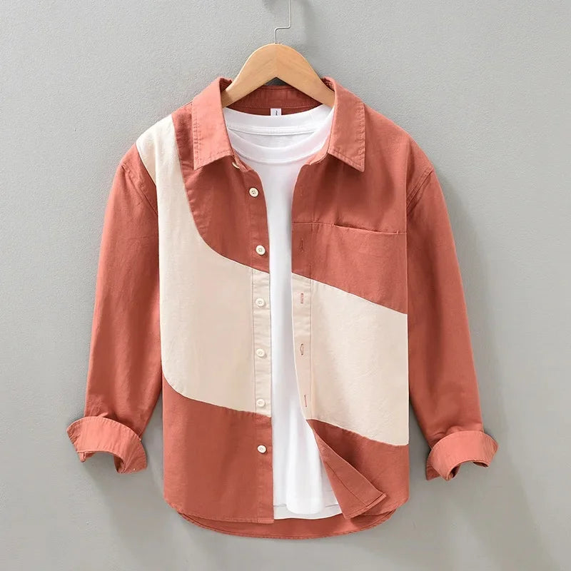 Camisa bicolor de algodón