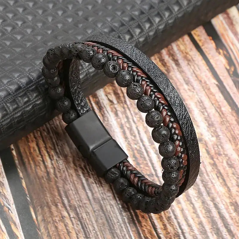 Pulsera clásica de cuero para hombre
