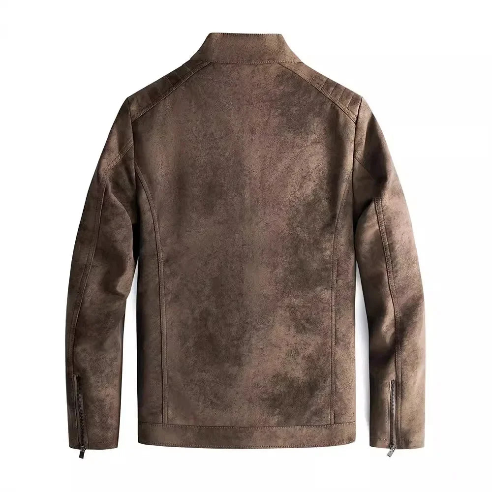 Elegante chaqueta de piel con forro polar