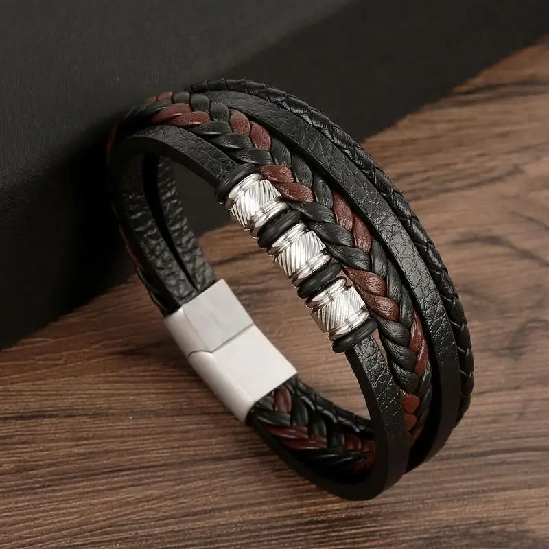 Pulsera clásica de cuero para hombre