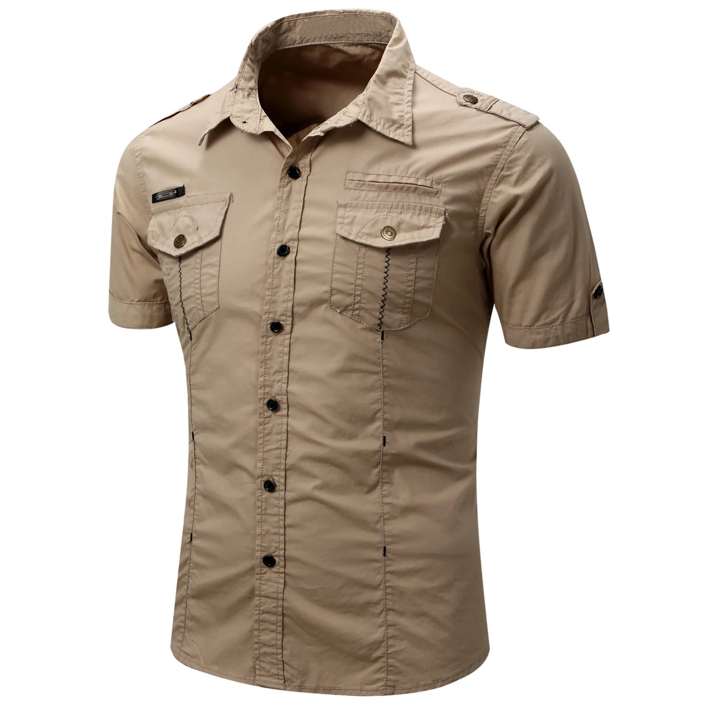 Camisa Cargo de algodón de manga corta