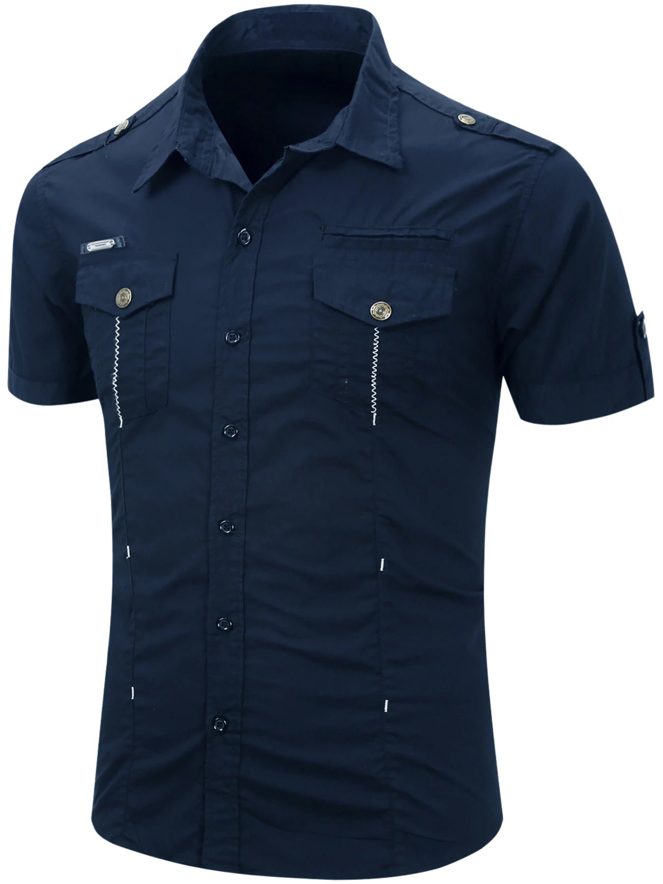 Camisa Cargo de algodón de manga corta